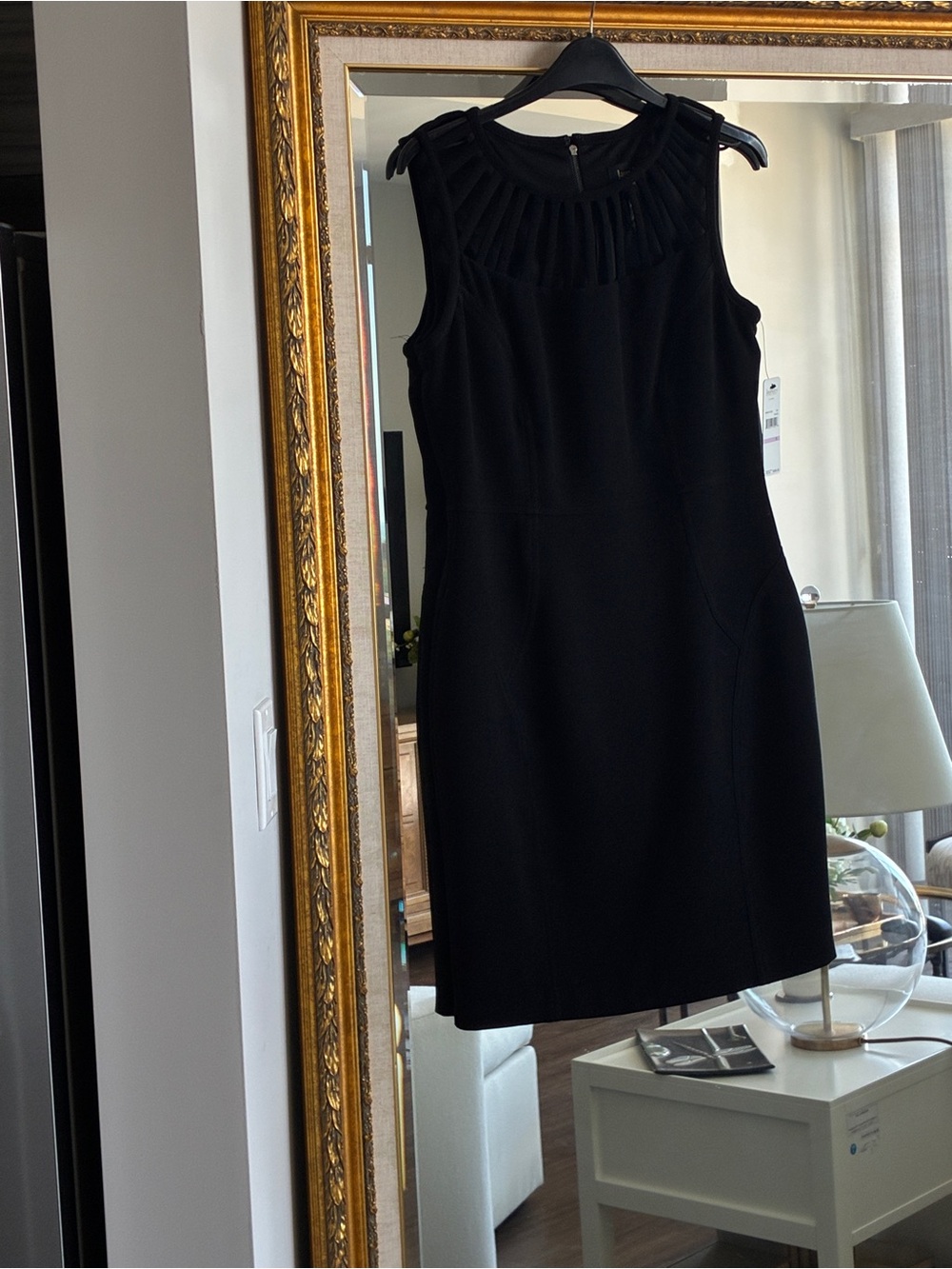 Laundry By Shelli Segal Black Sleeveless Mini Dress with Cutout Yoke